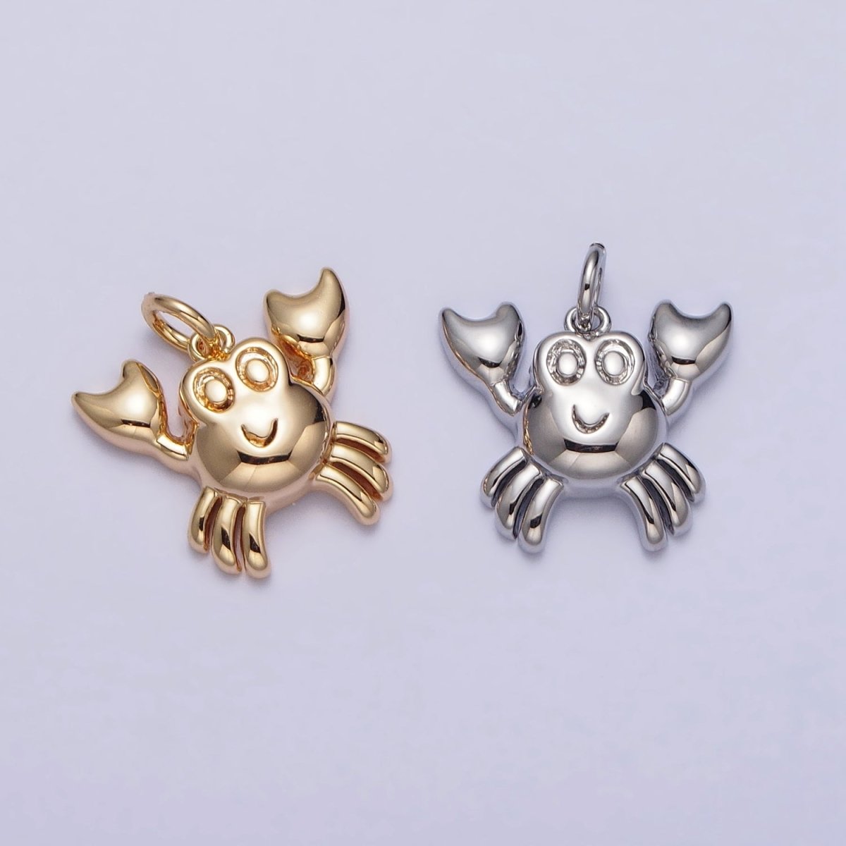 Minimalist Crustacean Crab Animal Add-On Charm in Gold & Silver | AC189 AC190 - DLUXCA