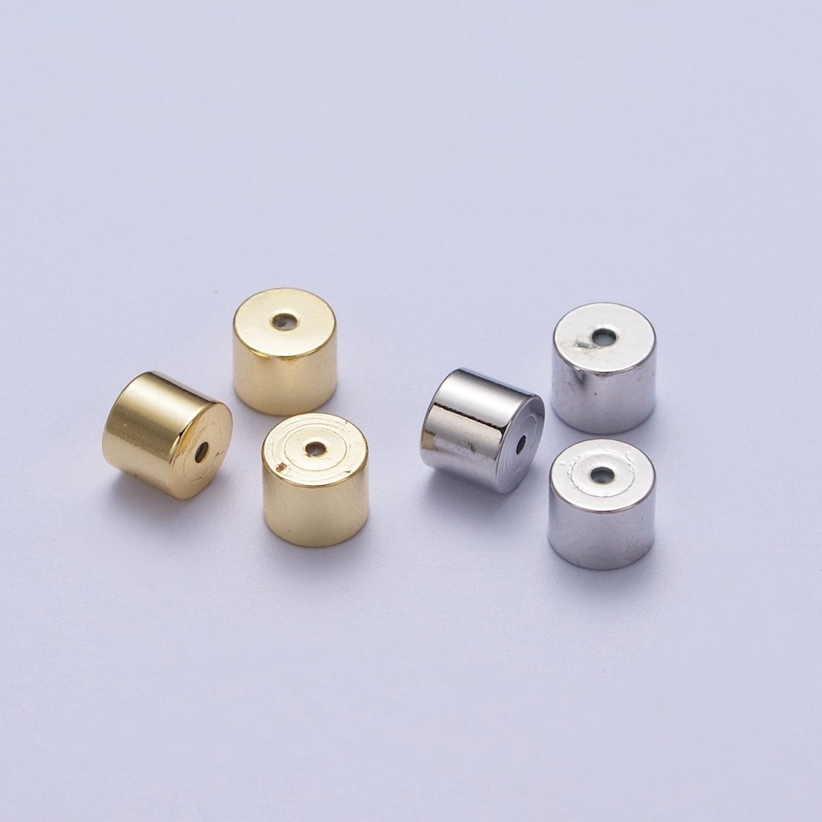 Minimalist Cylinder Earrings Backings Jewelry Supply (12 Pieces) Set in Gold & Silver | K-074 K-076 - DLUXCA