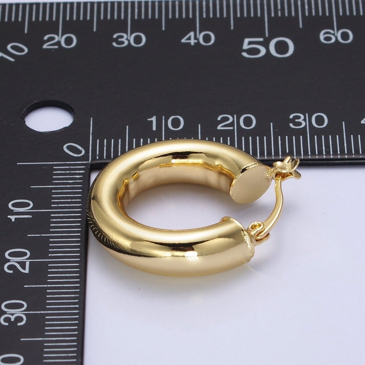 Minimalist Dome Tube Hoop Latch Earrings in Gold & Silver | Y-185 Y-186 - DLUXCA