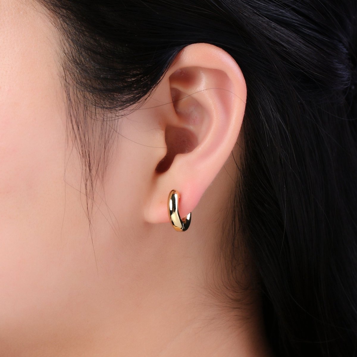 Minimalist Earring Gold Hoop Earrings • Perfect Simple Earrings For Her • Gifts for Her T-362, T-363 - DLUXCA