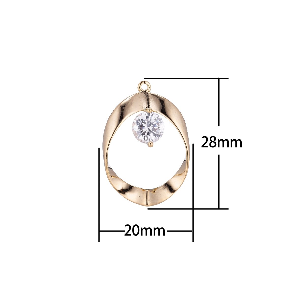 Minimalist Elegant 18K Gold Filled Charm with Solitaire Cubic Zircon Layered Necklace Pendant Findings for Jewelry Making - DLUXCA