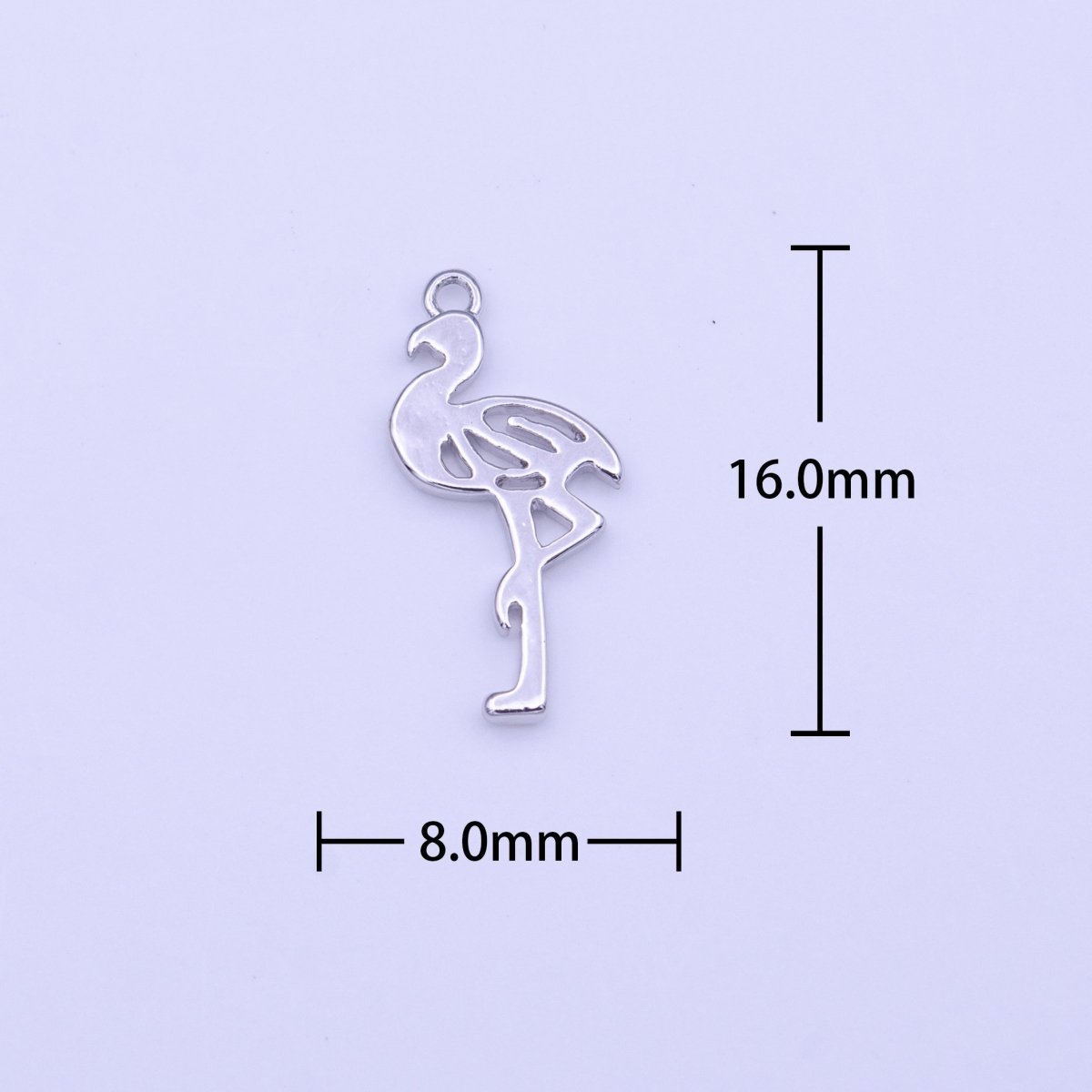 Minimalist Flamingo Bird Charm in Gold & Silver | C-505 C-516 - DLUXCA