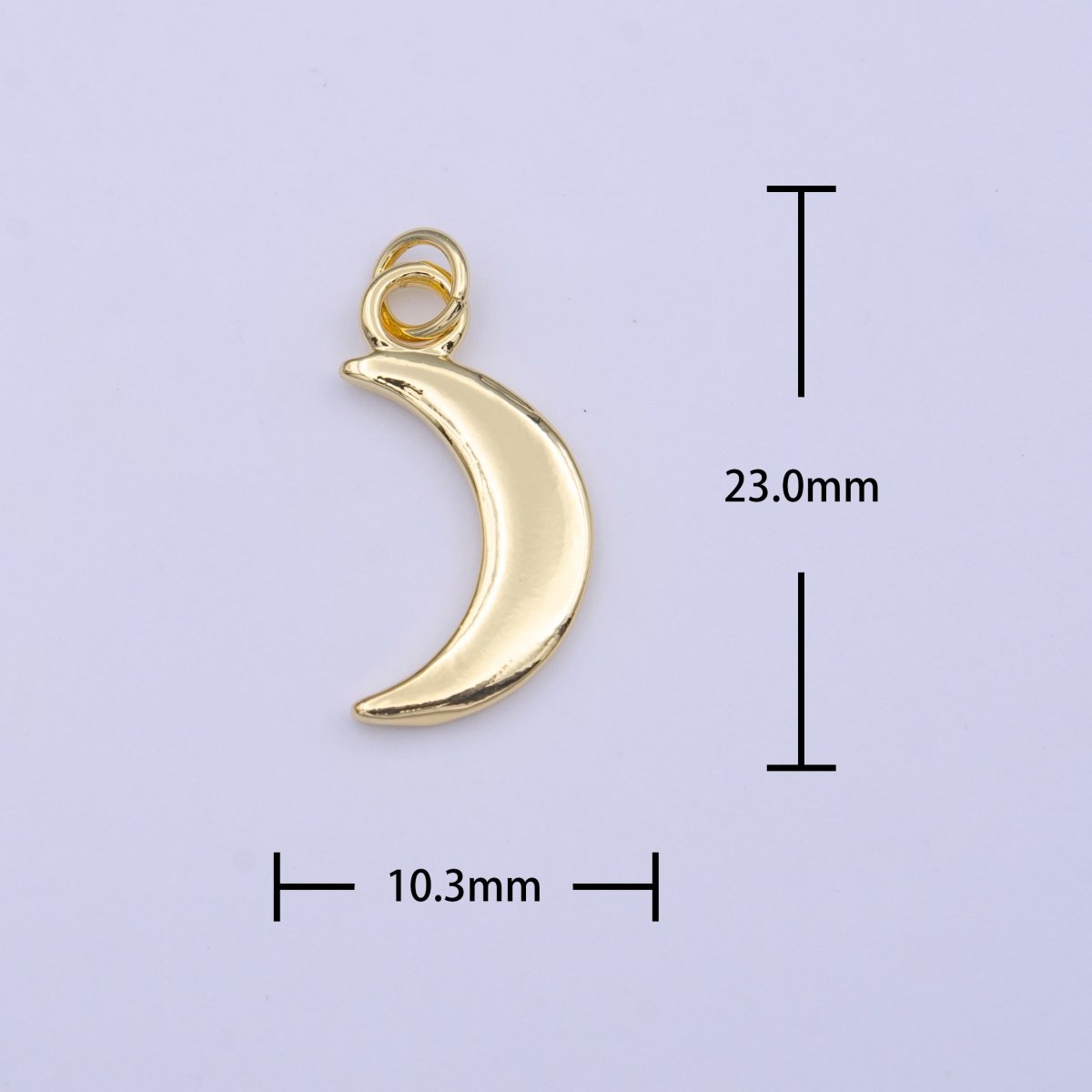 Minimalist Gold Crescent Moon Celestial 23mm Charm | C-448 - DLUXCA