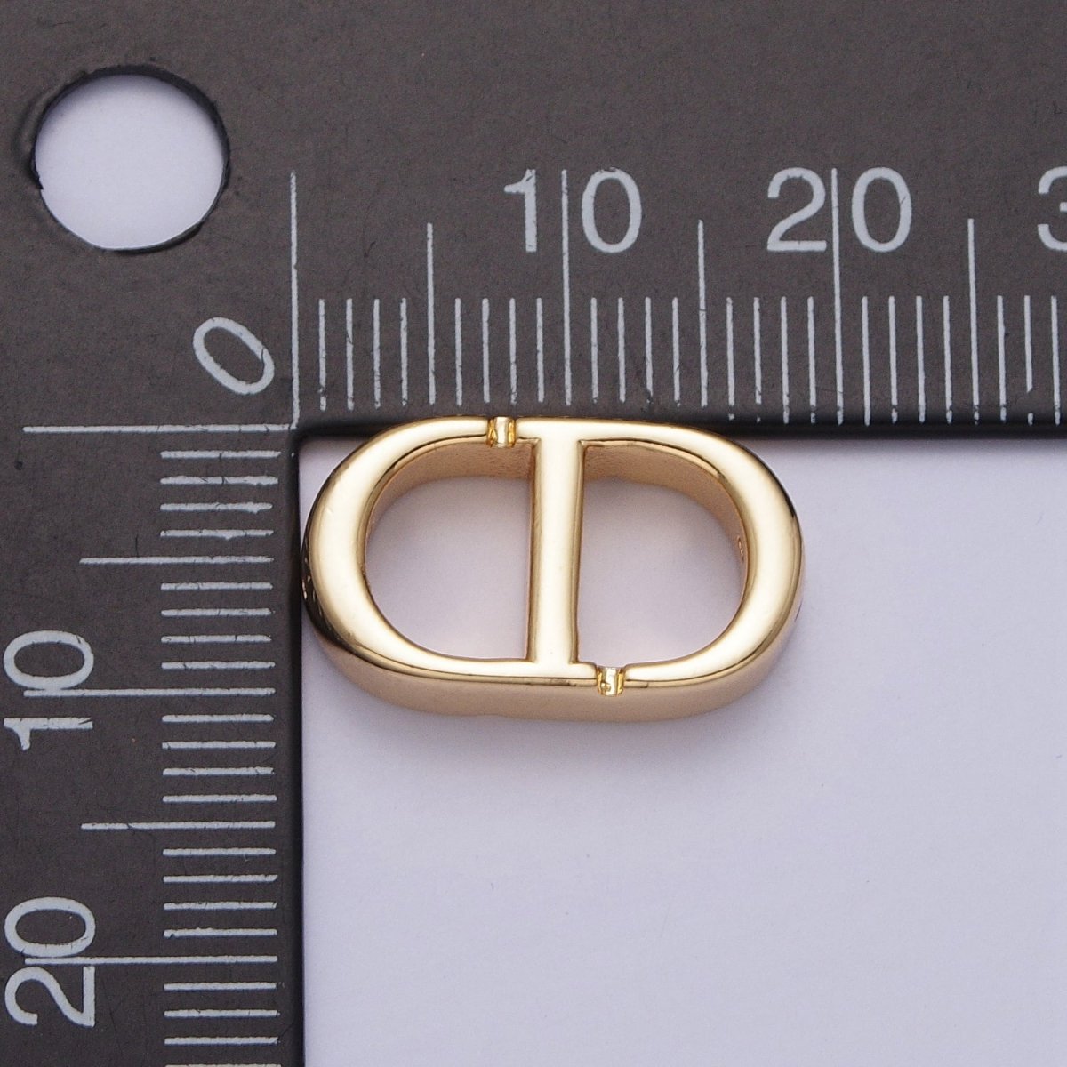 Minimalist Gold D Tablet Oblong Rectangular Spacer Beads | Z-280 - DLUXCA
