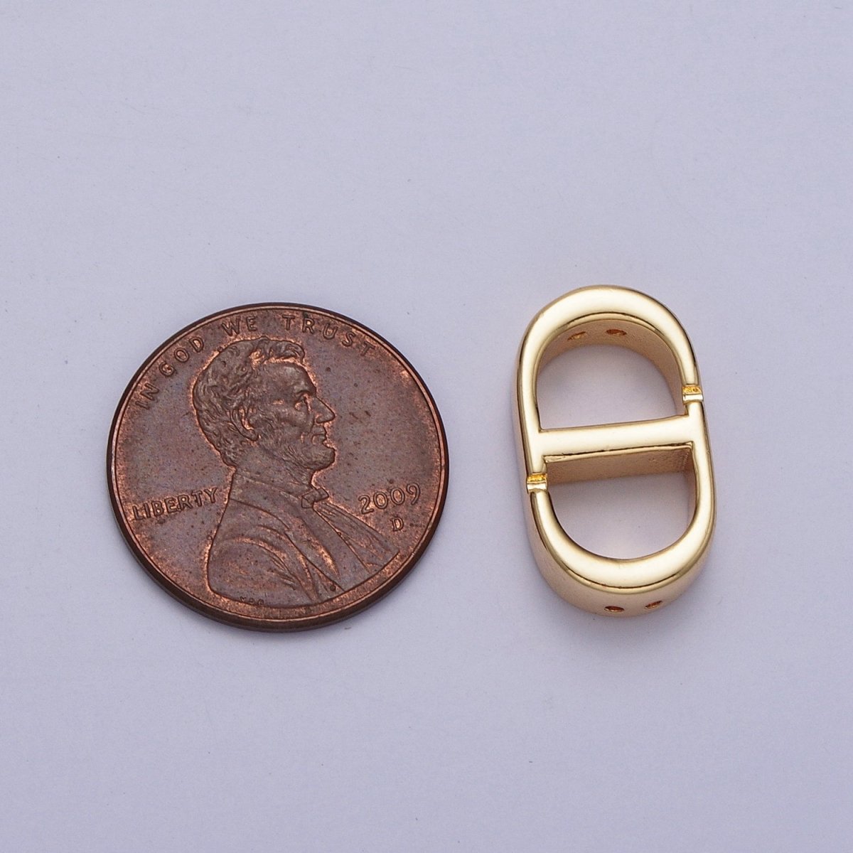 Minimalist Gold D Tablet Oblong Rectangular Spacer Beads | Z-280 - DLUXCA