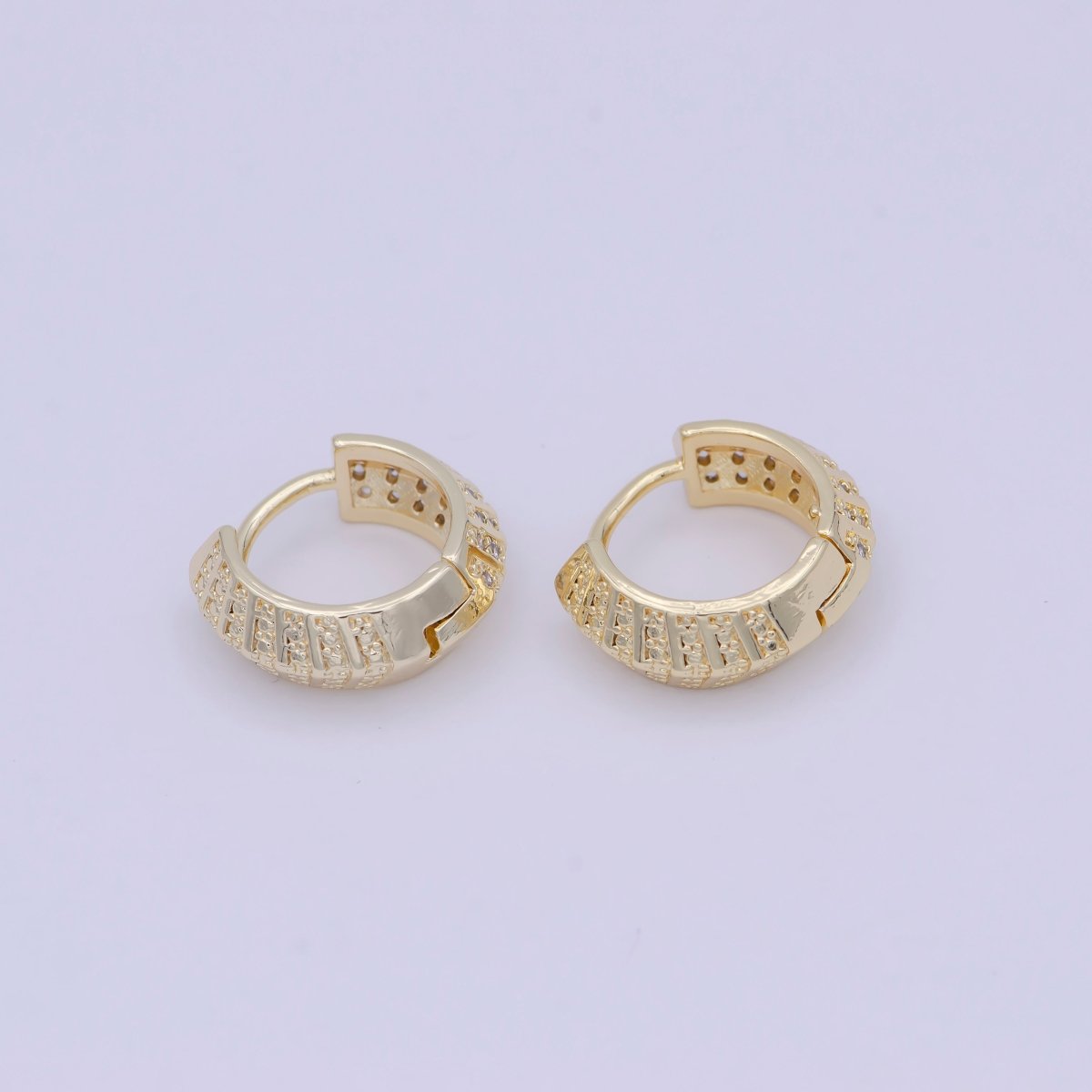 Minimalist Gold Dome Hoop Earring Jewelry Wholesale Earring T-338 - DLUXCA