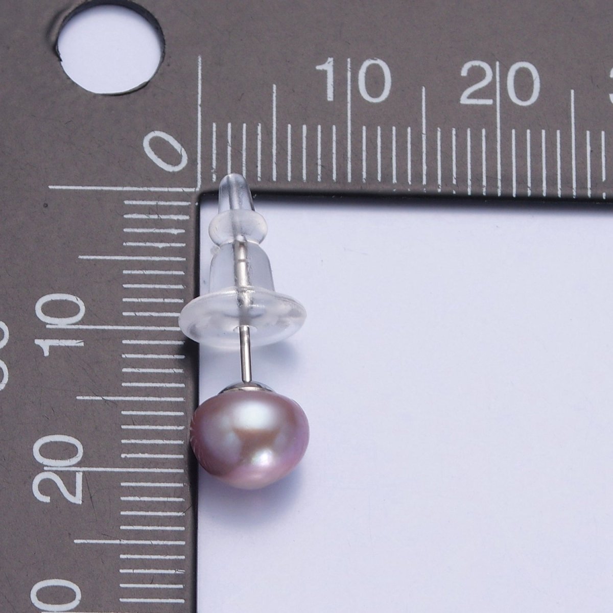 Minimalist Gold Pearl Stud Earrings | 9.4mm-10mm Round Black, White, Pink, Purple Pearl Stud | Bridal Graduation Streetwear Jewelry | T-371 ~ T-374 - DLUXCA