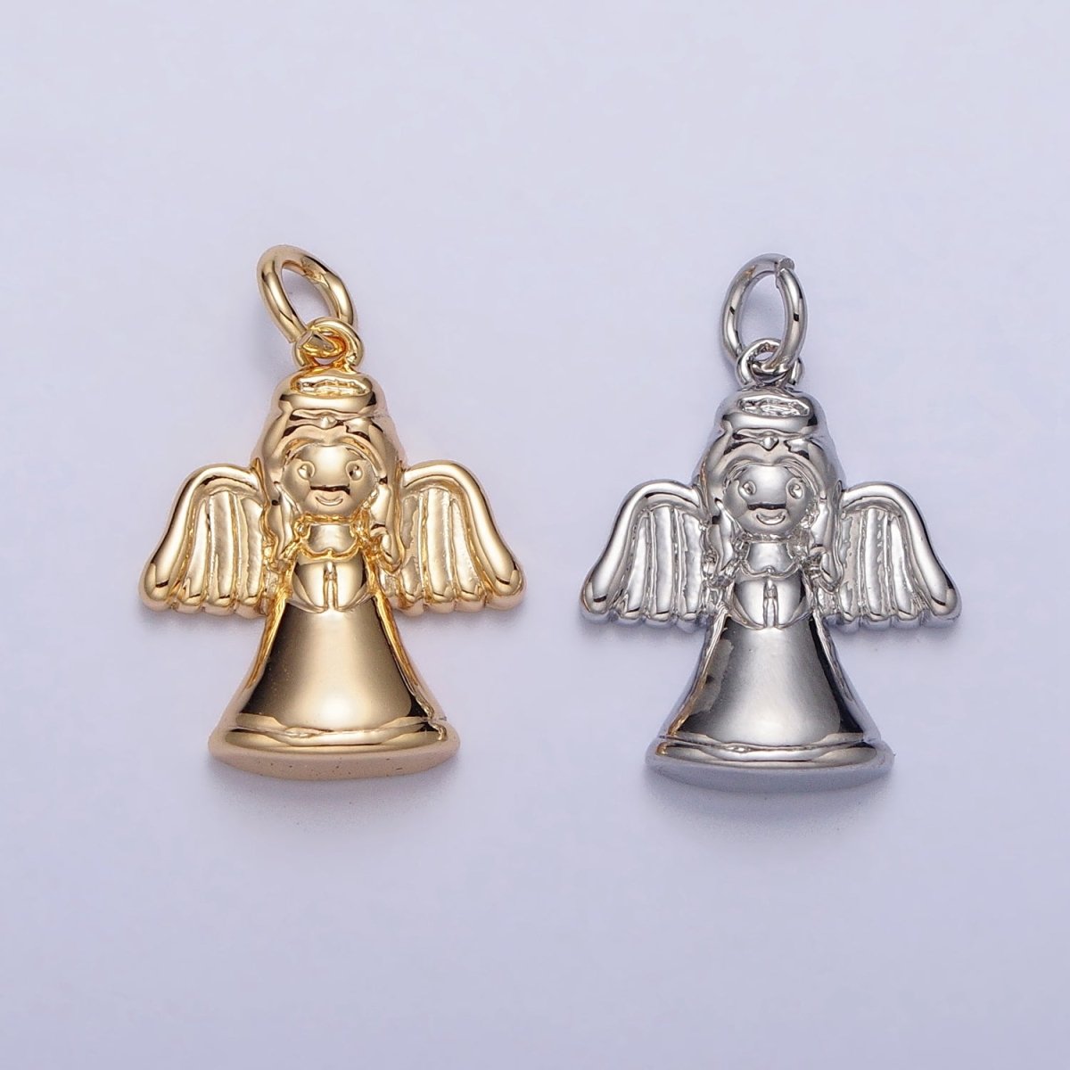 Minimalist Guardian Praying Angel Charm in Gold & Silver | AC199 AC200 - DLUXCA