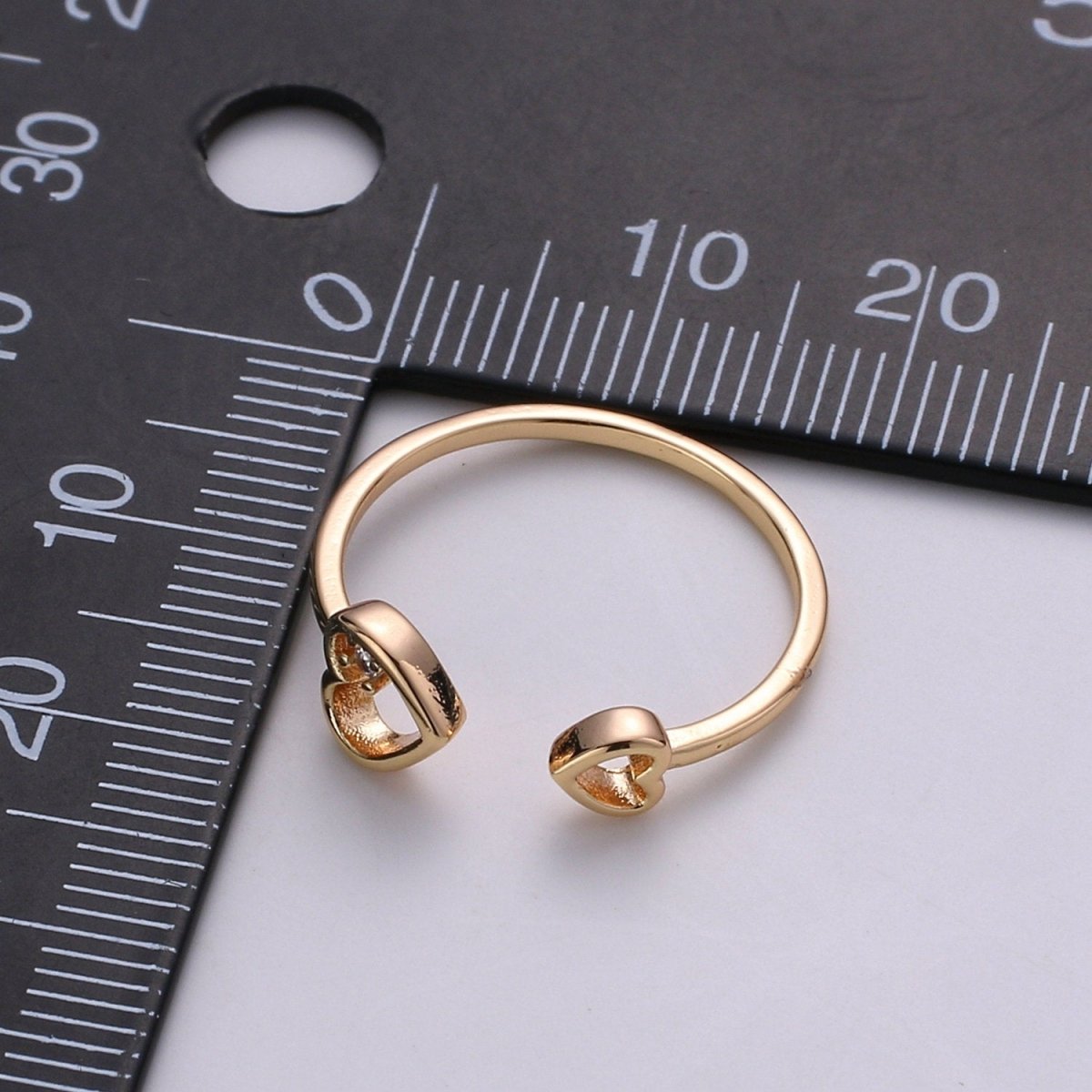 Minimalist Heart Ring, Dainty Gold Ring, Stacking Ring, Heart Ring, Open Heart Ring, Heart Rings, Artsy Heart Ring, Gift for her woman R-058 - DLUXCA