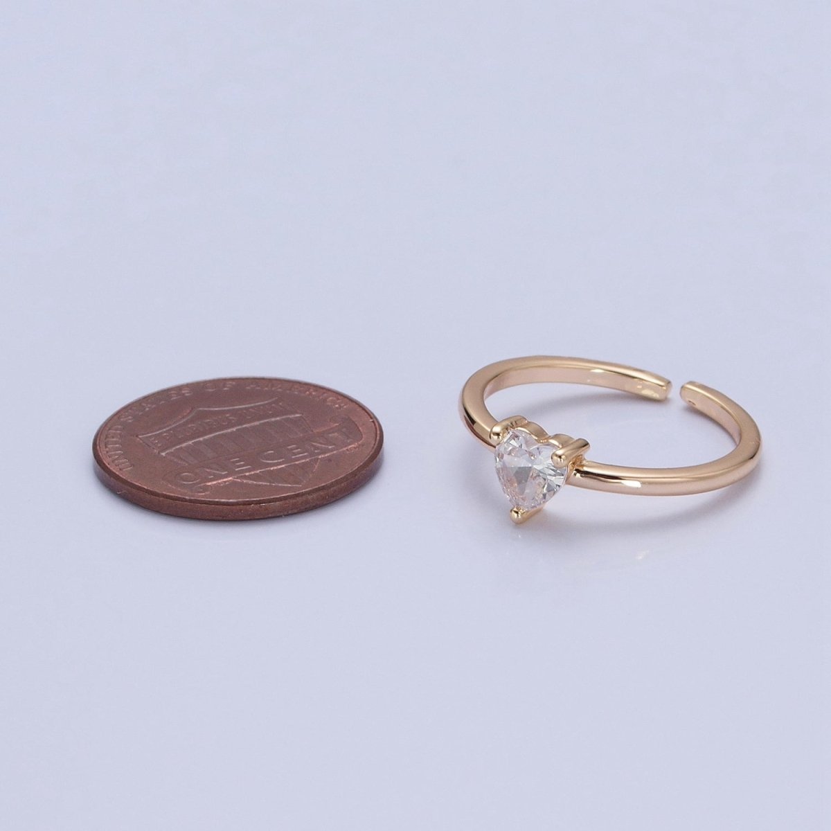 Minimalist Heart Ring Dainty Heart Gold Filled Ring O-745 - DLUXCA