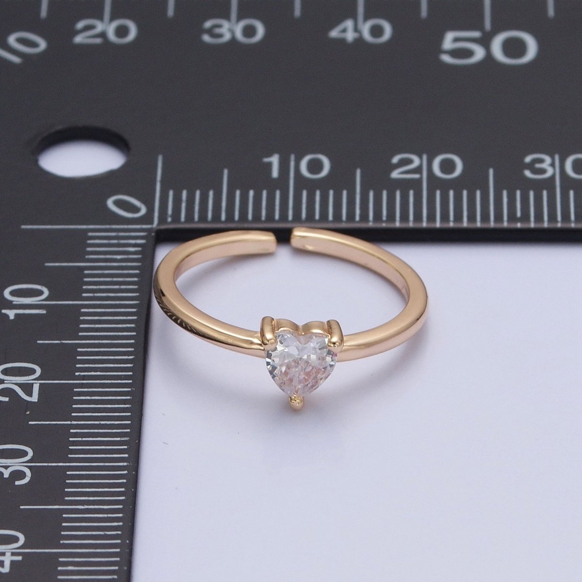 Minimalist Heart Ring Dainty Heart Gold Filled Ring O-745 - DLUXCA