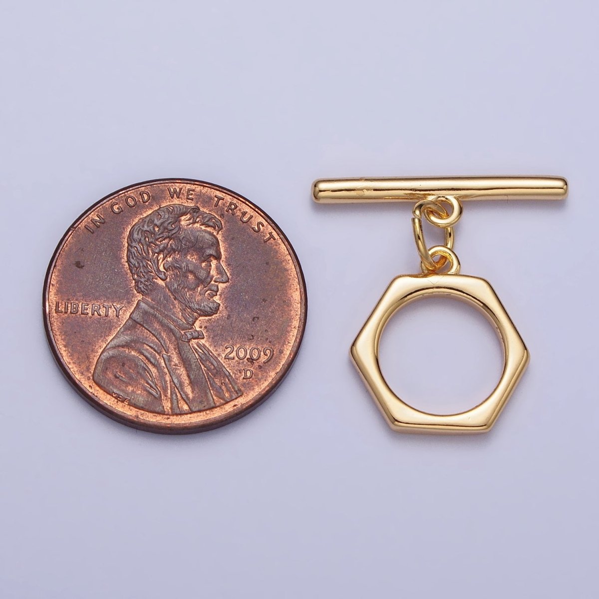 Minimalist Hexagonal Toggle Clasps Jewelry Closure Supply in Gold & Silver | Z-103 Z-104 - DLUXCA