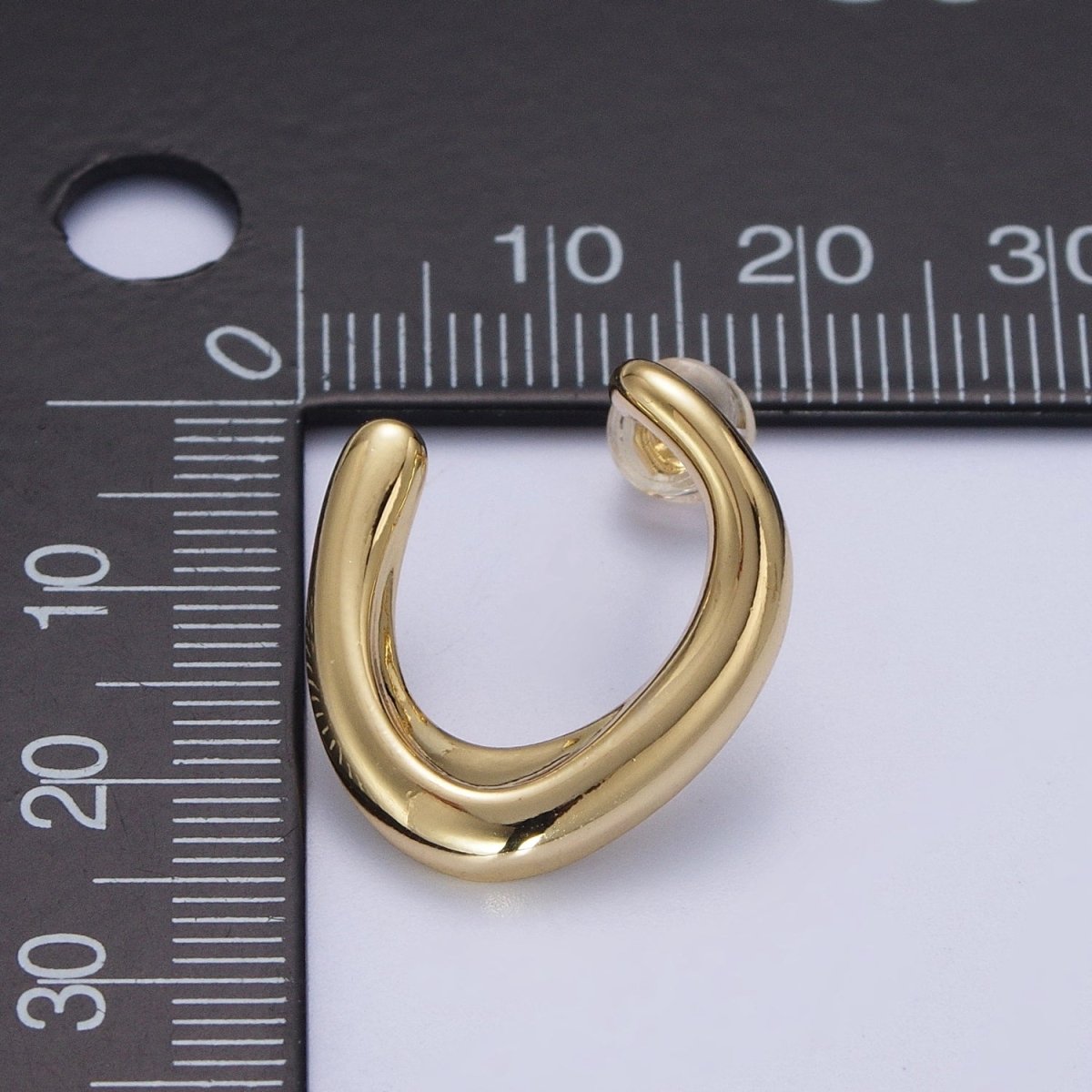 Minimalist Hoop Earring Modern Earring in Gold / Silver Abstract Geometric Hoop Earring AE-1031 AE-1030 - DLUXCA