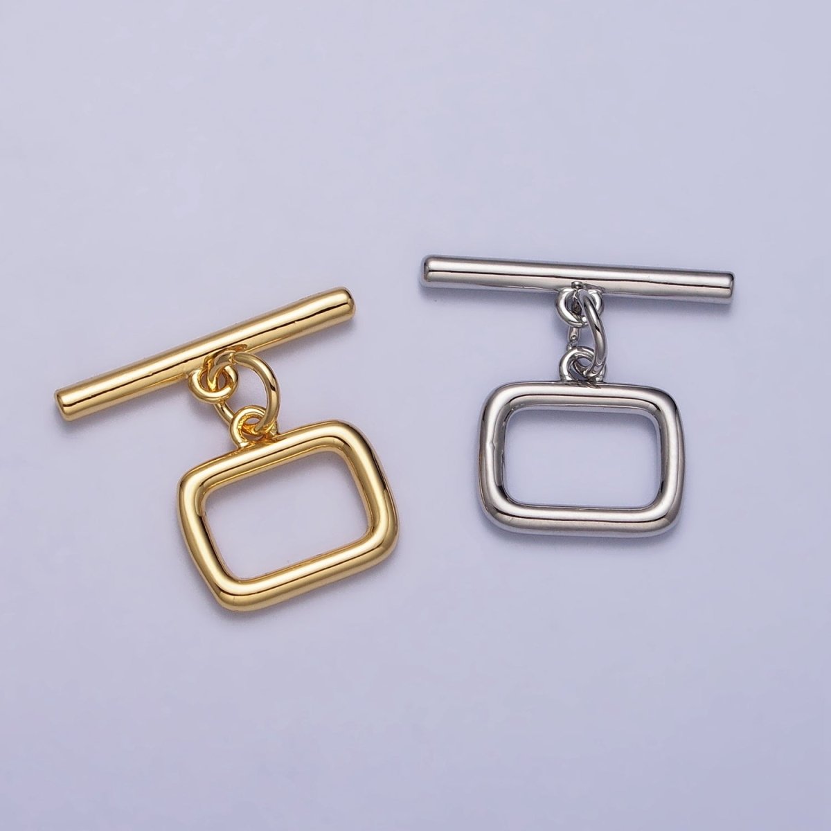 Minimalist Rectangular Toggle Clasps Jewelry Closure Supply in Gold & Silver | Z-078 Z-079 - DLUXCA