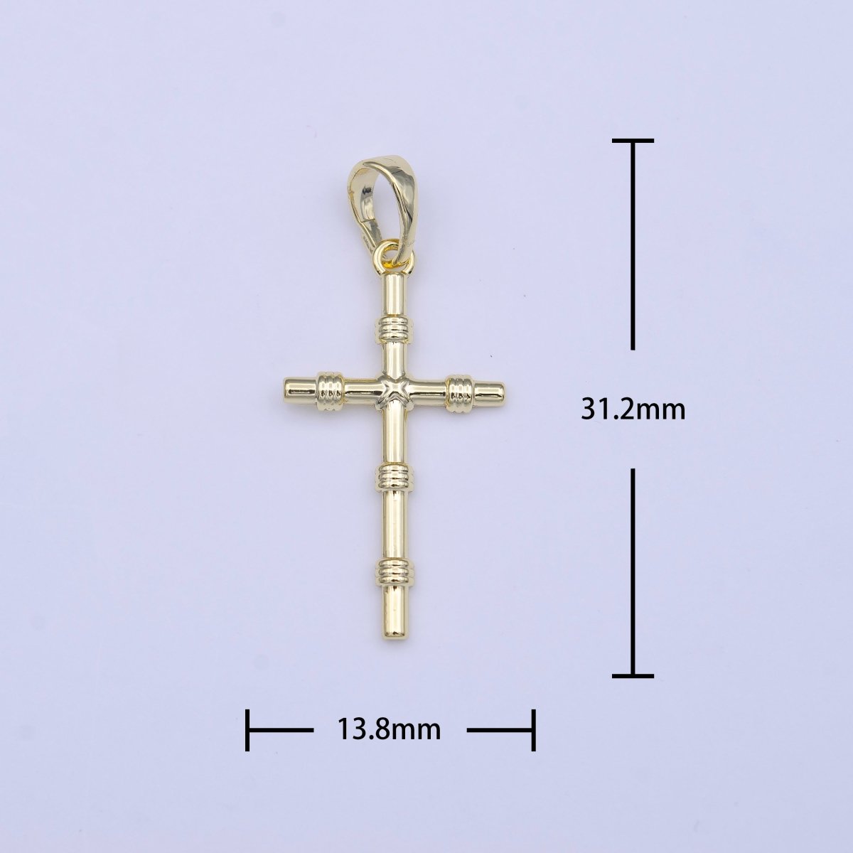 Minimalist Religious Cross Rope Tied Textured Pendant H-179 - DLUXCA