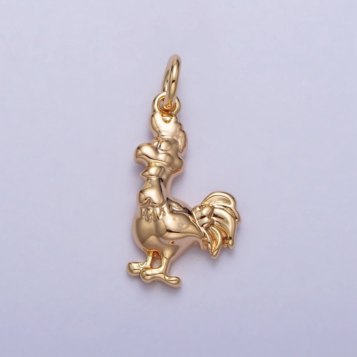 Minimalist Rooster Chicken Animal Charm in Gold & Silver | AC235 AC236 - DLUXCA