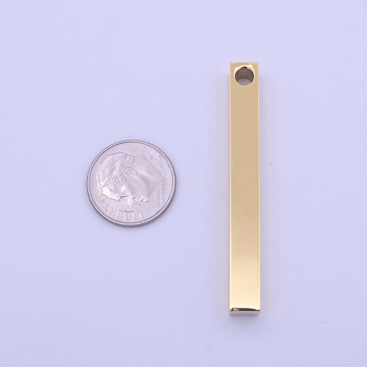 Minimalist Stainless Steel 50mm Tag Bar Pendant in Silver, Black, Gold J-017 J-048 X-669 - DLUXCA