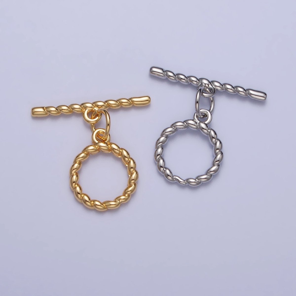 Minimalist Twisted Mini Croissant Toggle Clasps Jewelry Closure Supply in Gold & Silver | Z-101 Z-102 - DLUXCA