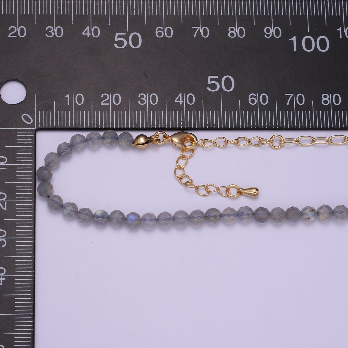 Mixed Chain Necklace, Fused Labradorite Beads necklace w/ 14k Gold Filled Necklace, Cable Link Chain Necklace, Unique Dainty Necklace | WA-030 Clearance Pricing - DLUXCA