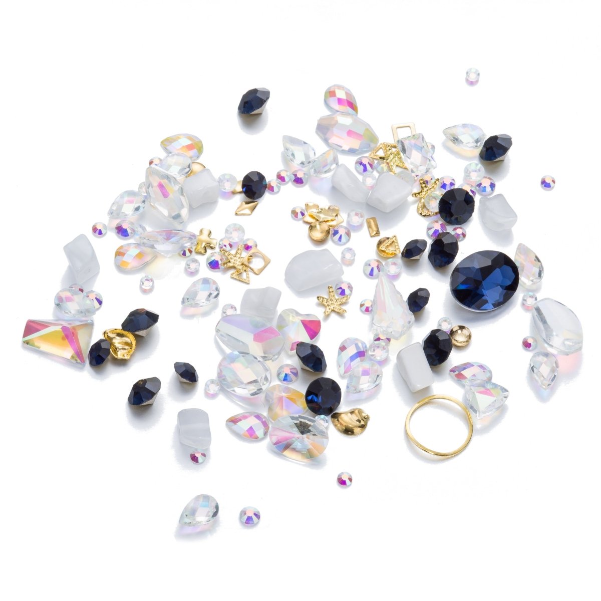 Mixed Crystal - Crystal AB, Sapphire Royal Blue Crystal, and Clear White Quartz Crystal - DLUXCA