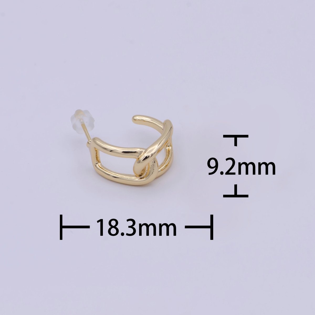 Modern Gold Chain Link Hoop Earing Q-352 - DLUXCA