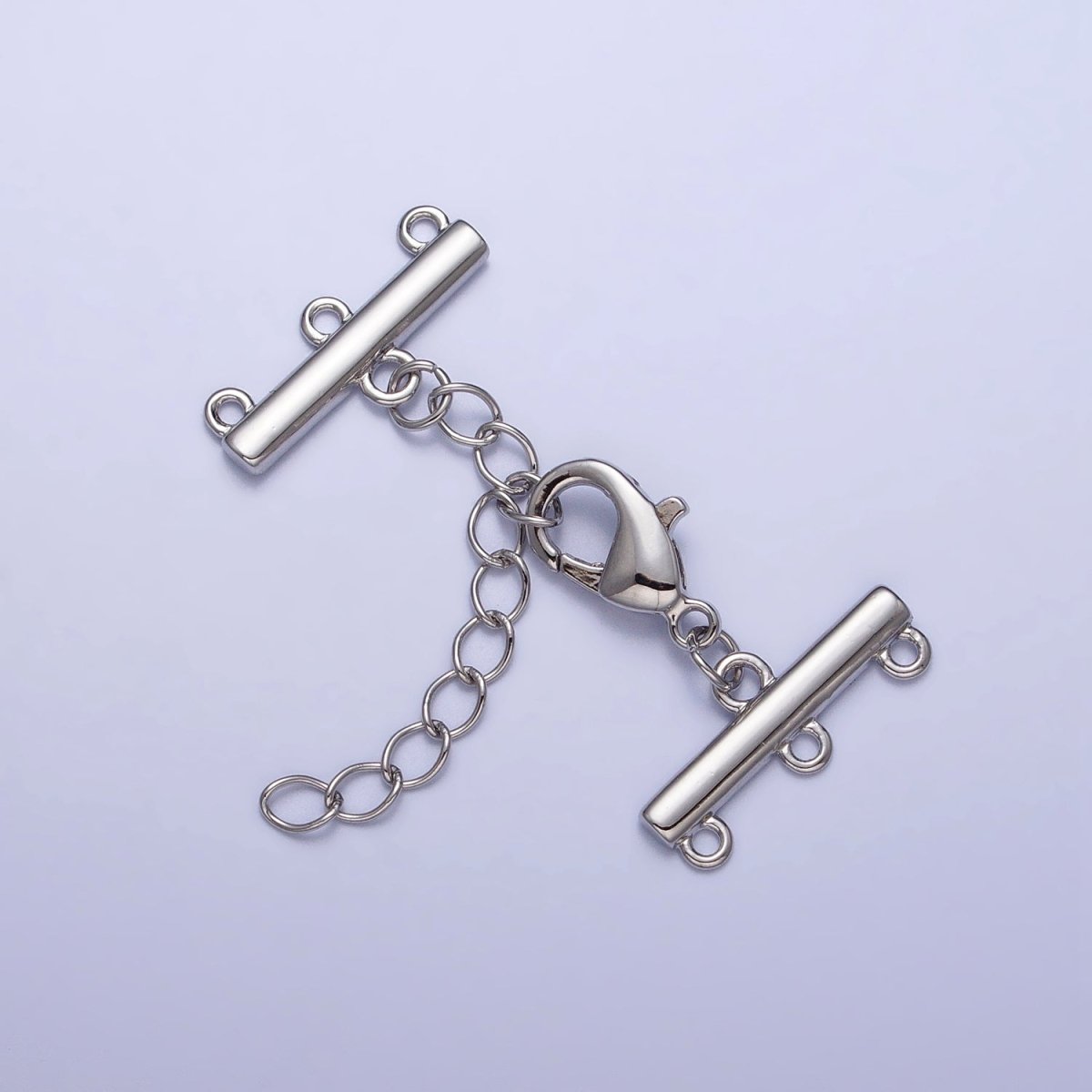 Multi Layer Clasps Triple Loop Double Flat Bar Jewelry Supply in Silver & Gold | Z-107 Z-108 - DLUXCA