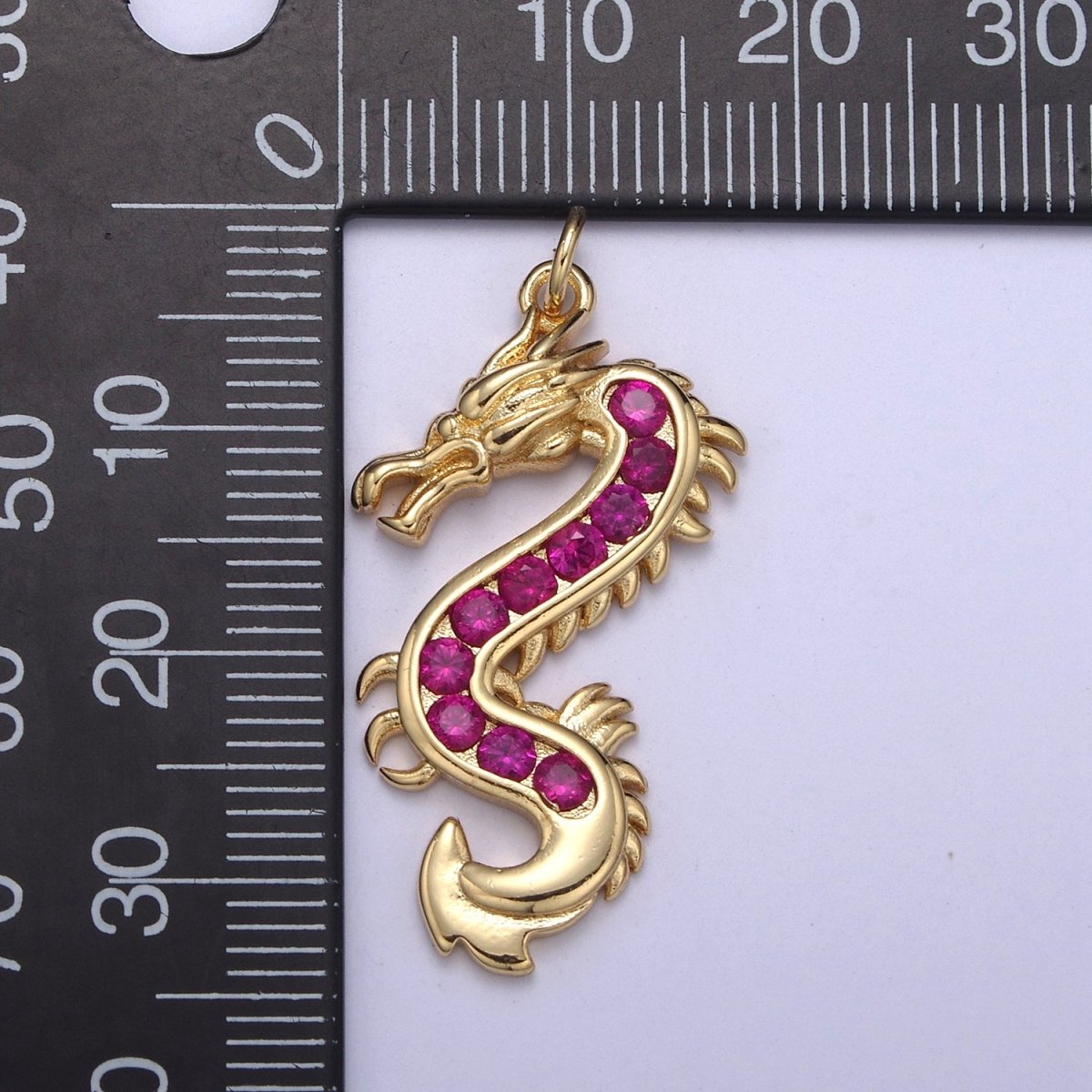 Mystical Dragon Pendant in 24K Gold Filled Animal Charm Cubic Zirconia Necklace Pendant N-406 - N-408 - DLUXCA