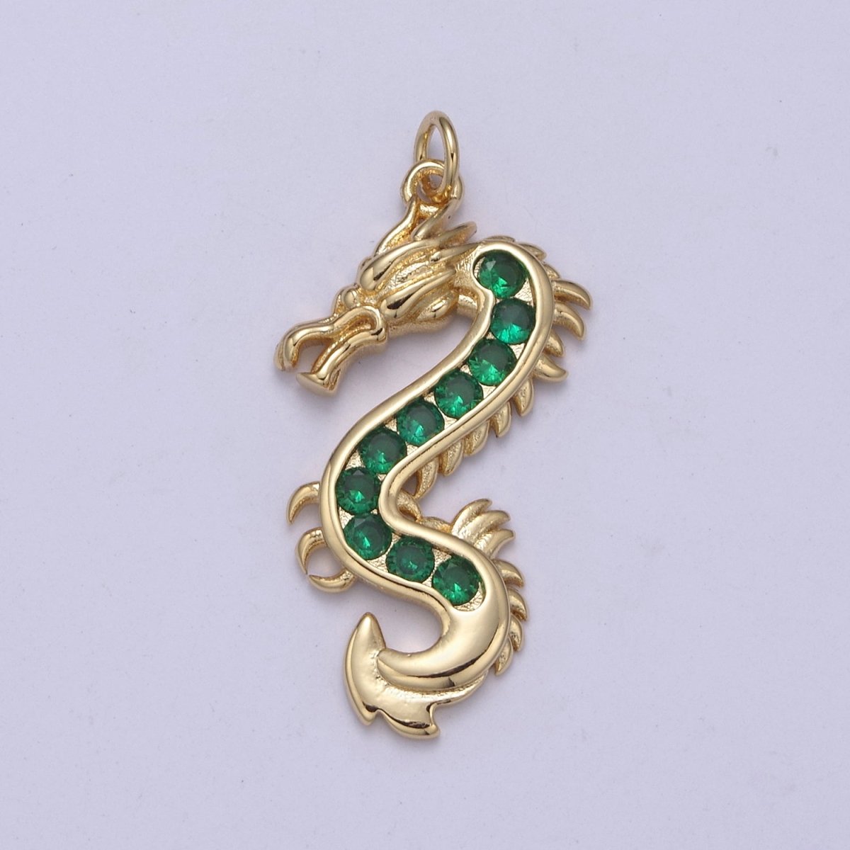 Mystical Dragon Pendant in 24K Gold Filled Animal Charm Cubic Zirconia Necklace Pendant N-406 - N-408 - DLUXCA