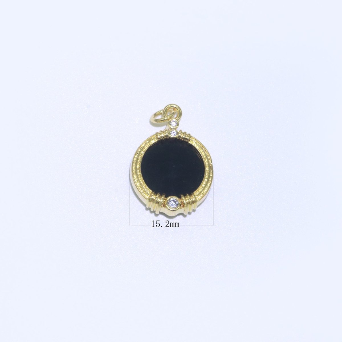 Natural Gemstone charms, 15.2mm Round Coin pendant, Gold Filled pendant Onyx, Malachite, Quartz, Amethyst, Amazonite, Rubi Previous Stone M-404 - M-409 - DLUXCA