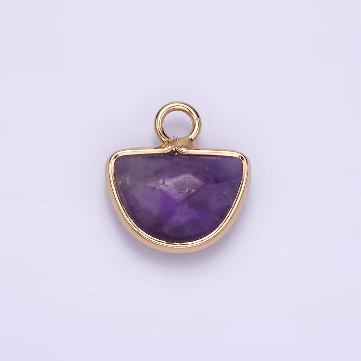 Natural Gemstone Half Moon Semi-Circle Charm Opal Amethyst Rose Quartz Semi-Precious Gemstones N1723 N1724 N1725 - DLUXCA