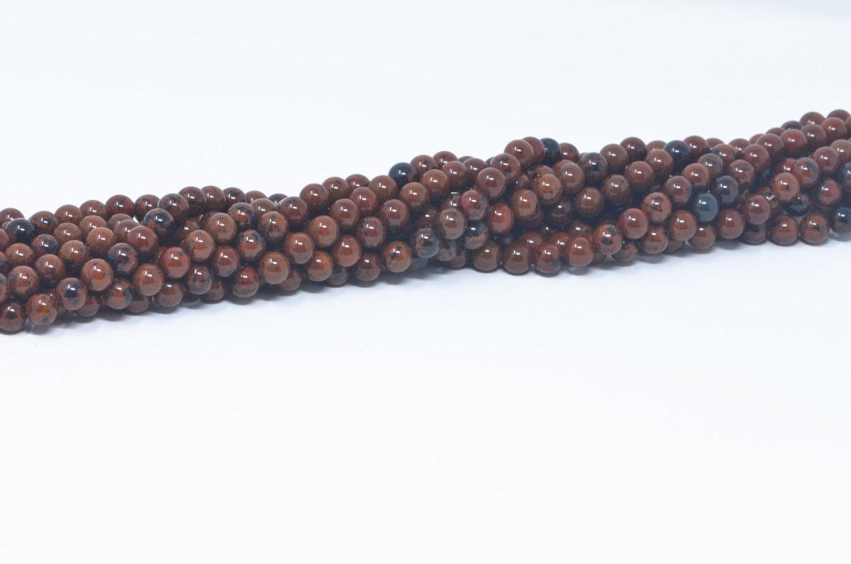 Natural Mahogany Obsidian Beads 6mm 8mm 10mm High Quality in Smooth Round 15.5" Full Strand Wholesale Gemstones Loose Beads Jewelry Making - DLUXCA