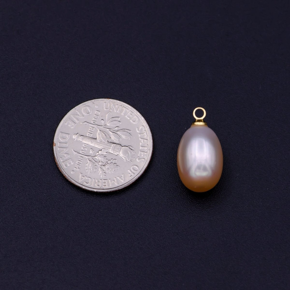 Natural Peach Teardrop Pearl Charm Natural Freshwater Pearl Necklace, Mauve Champagne Peach Single Keshi Pendant, Bridesmaid Jewelry Gift P-1593 - DLUXCA