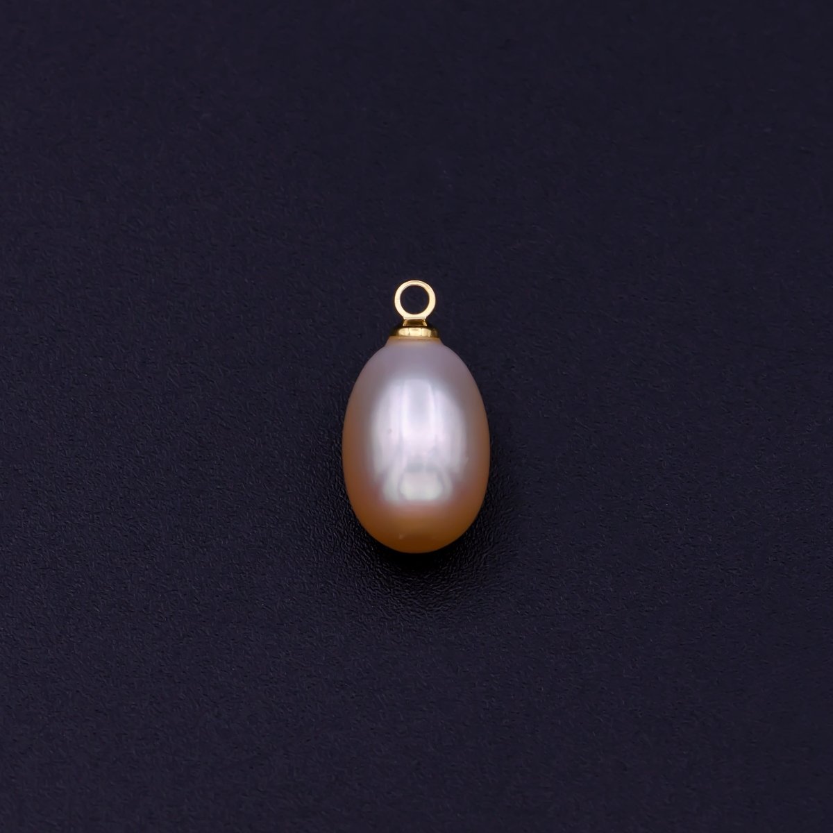 Natural Peach Teardrop Pearl Charm Natural Freshwater Pearl Necklace, Mauve Champagne Peach Single Keshi Pendant, Bridesmaid Jewelry Gift P-1593 - DLUXCA