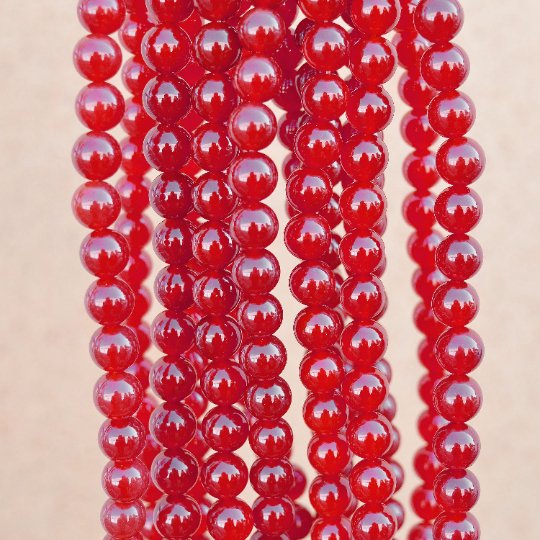 Natural Red Carnelian Beads in 6mm, 8mm, 10mm Round for jewelry Making Full Strand 15.5" Long AAA Quality Smooth, NEW-CARNELIAN-6MM/8-MM/10-MM - DLUXCA
