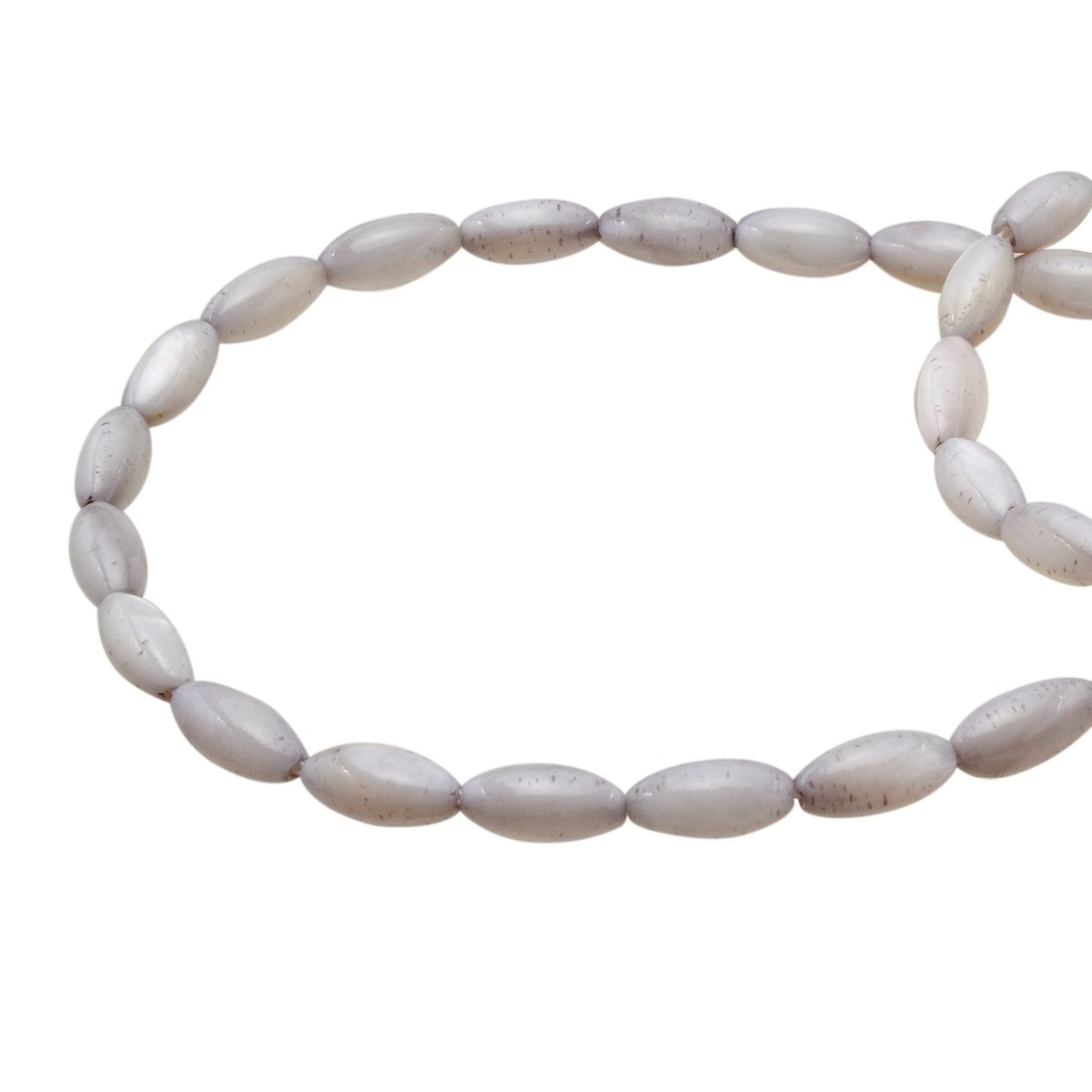 Natural Shell Oval Beads, Egg, Grey, White, Seashell, Sea, Beach, Ocean, Tropical, Travel, Necklace Bracelet DIY Bead Making, Jewelry Making - DLUXCA