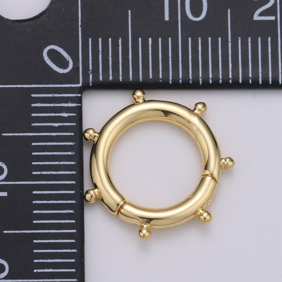 Nautical Gold Spirng Gate Ring, Gold Filled Pull Gate Ring, Ferris Wheel Gold Filled Carabiner Clasp For Connector Wristlet Holder L-092 - DLUXCA