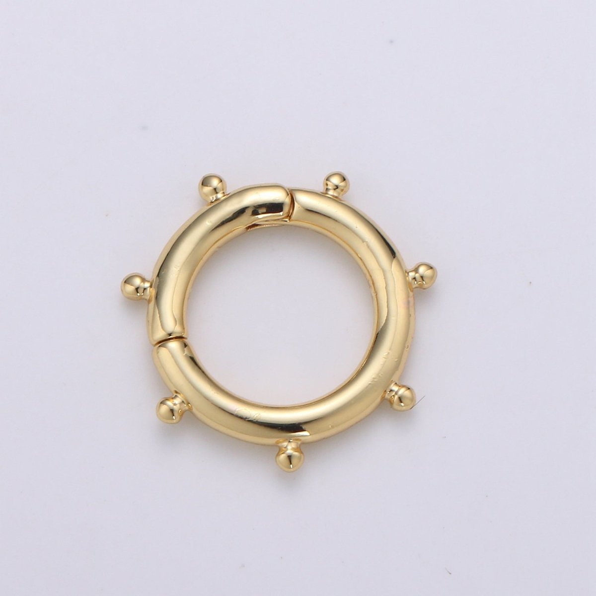 Nautical Gold Spirng Gate Ring, Gold Filled Pull Gate Ring, Ferris Wheel Gold Filled Carabiner Clasp For Connector Wristlet Holder L-092 - DLUXCA
