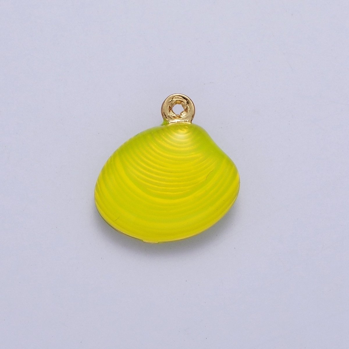 Neon Yellow, Blue, Green Colored Enamel Clam Sea Shell Charm For Summer Beach Jewelry AG-059~AG-061 - DLUXCA