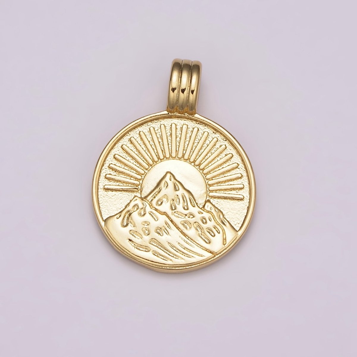 NEW ELEMENT Collection Gold Element Charm Fire Wind Earth Ocean Wave Charm 24K Gold Filled Medallion for Necklace Bracelet Supply N-469 - N-472 - DLUXCA