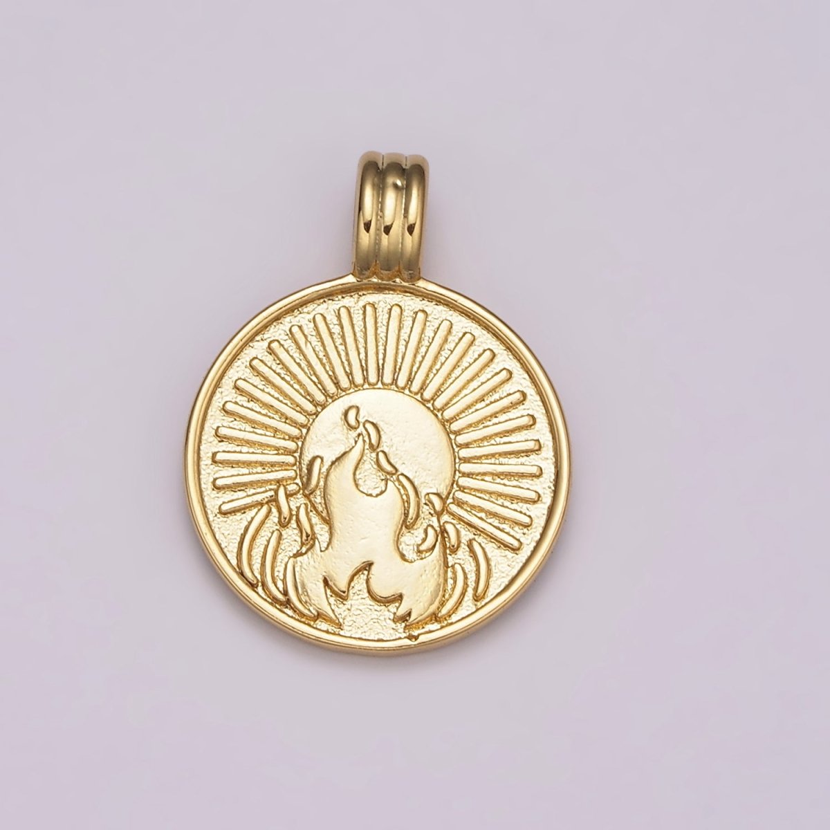 NEW ELEMENT Collection Gold Element Charm Fire Wind Earth Ocean Wave Charm 24K Gold Filled Medallion for Necklace Bracelet Supply N-469 - N-472 - DLUXCA