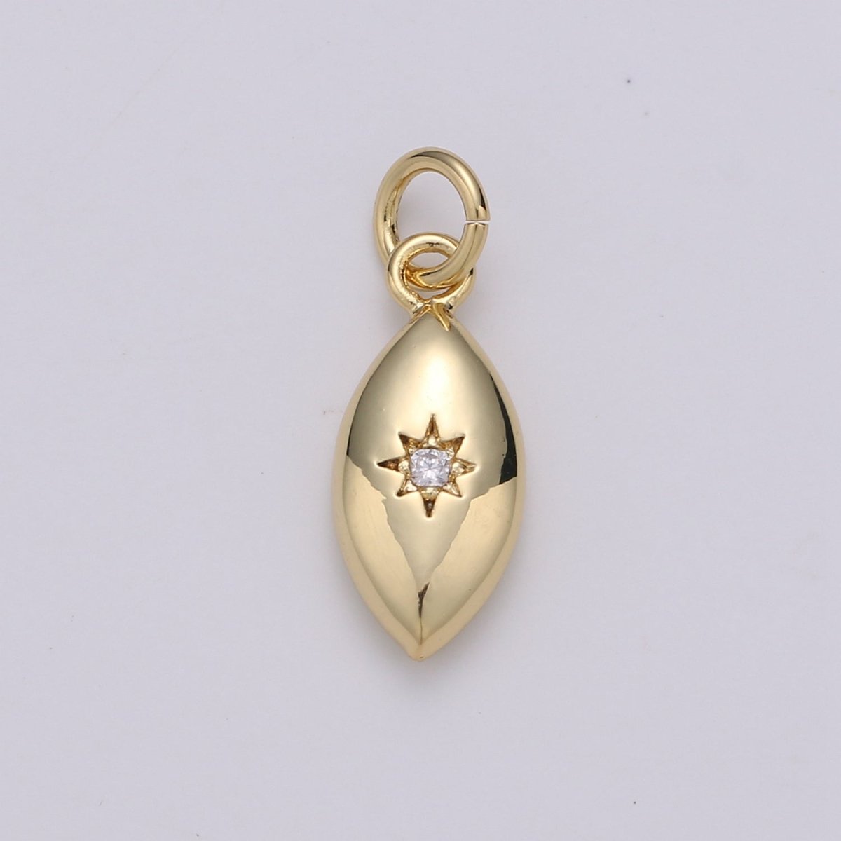 North Star Oval Shape Gold Filled Charm for Necklace Earring Bracelet - D-423-D-424 - DLUXCA