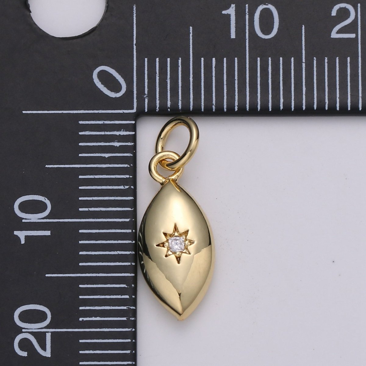 North Star Oval Shape Gold Filled Charm for Necklace Earring Bracelet - D-423-D-424 - DLUXCA