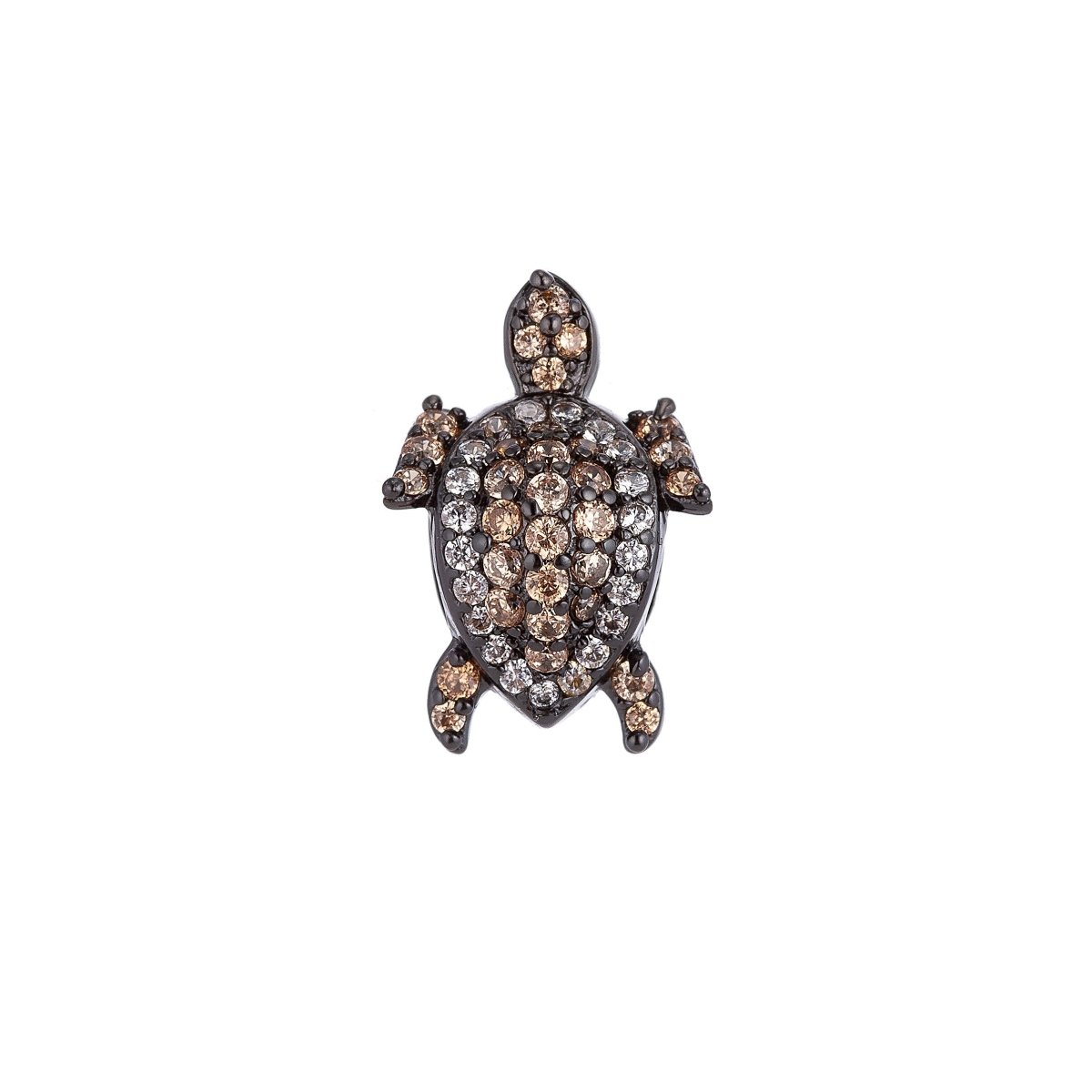 On Sale! CLEARANCE! 10mm Micro Paved Beach Turtle Gold Filled Spacer Bead | B-030 - DLUXCA