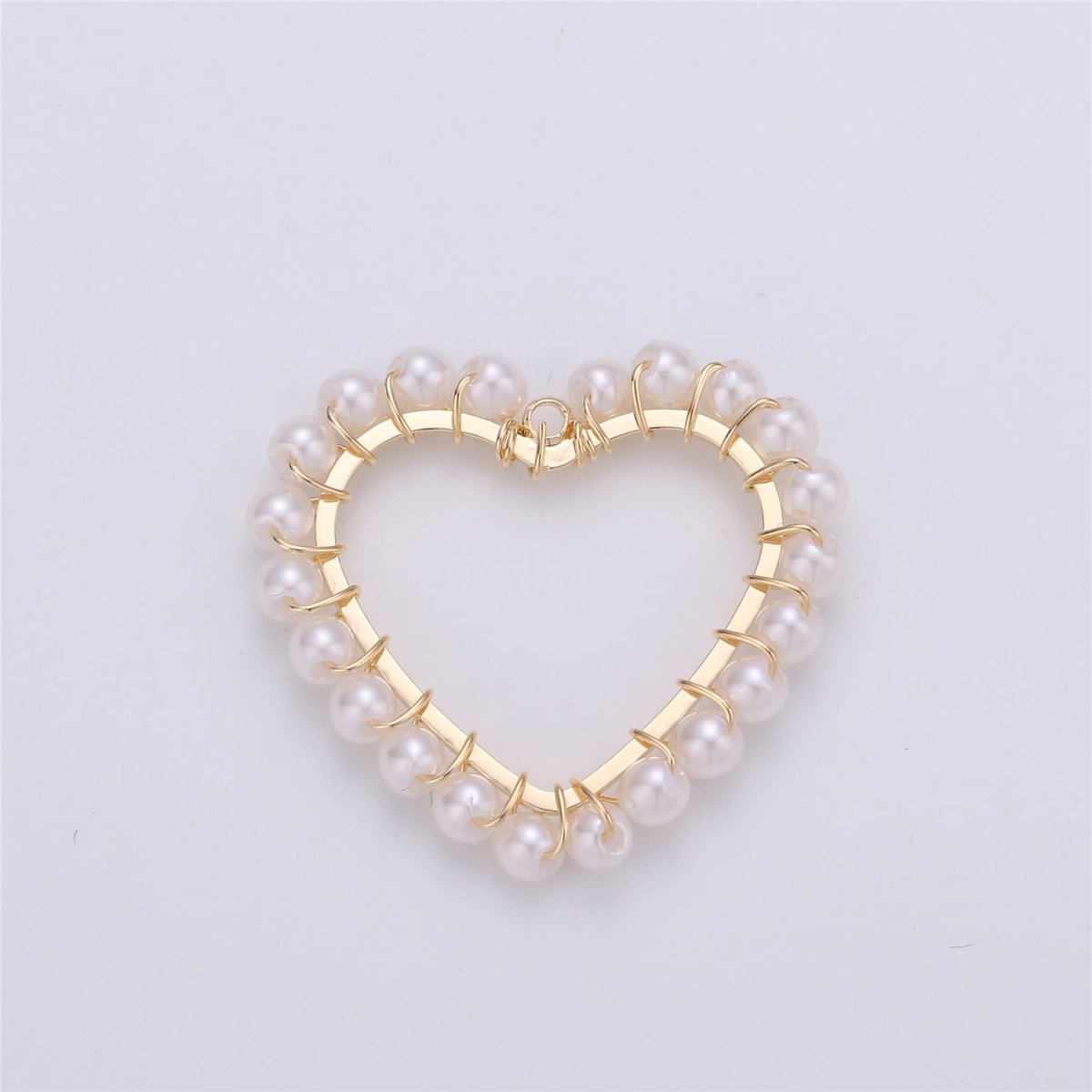 On Sale! CLEARANCE! 1pc Heart Shell Powder Pearl Charm Pendant with 18k Light Gold Plated Edge for Necklace Anklet Bracelet Earring Charm Supplies 27mmx27mm E-516 - DLUXCA