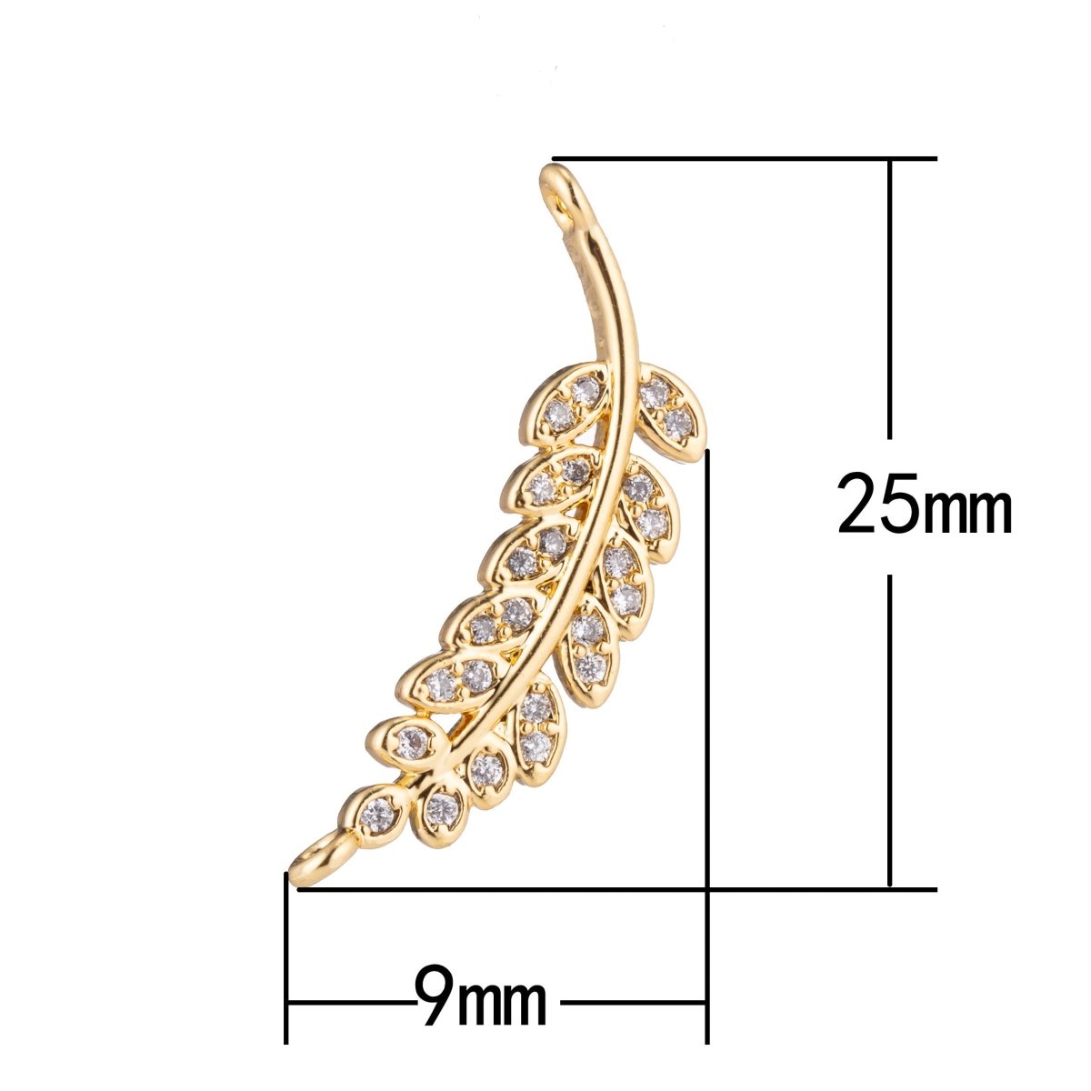 On Sale! CLEARANCE! Gold Filled Leaf, Tree Branch, Flower, Foliage, Cubic Zirconia Bracelet CONNECTOR Charm, Necklace Pendant, Findings for Jewelry Making F-166 - DLUXCA
