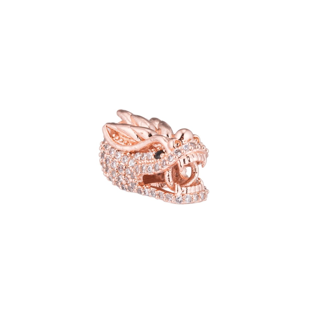 On Sale! CLEARANCE! Gold Filled Micro Paved CZ Mythical Dragon Spacer Bead | B-075 - DLUXCA