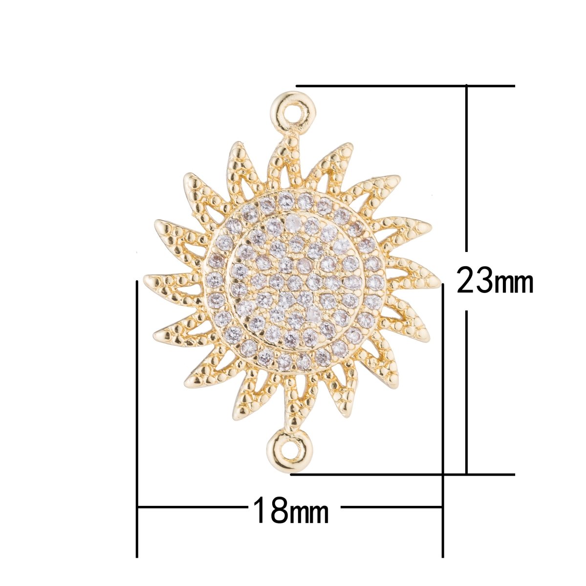 On Sale! CLEARANCE! Gold / Rose Gold / Black / Silver Sun Bright, Sunshine, Sun Rays, Sunny Day, Celestial, Star, Cubic Zirconia Bracelet Charm Bead Finding Connector for Jewelry Making | F-121 - DLUXCA