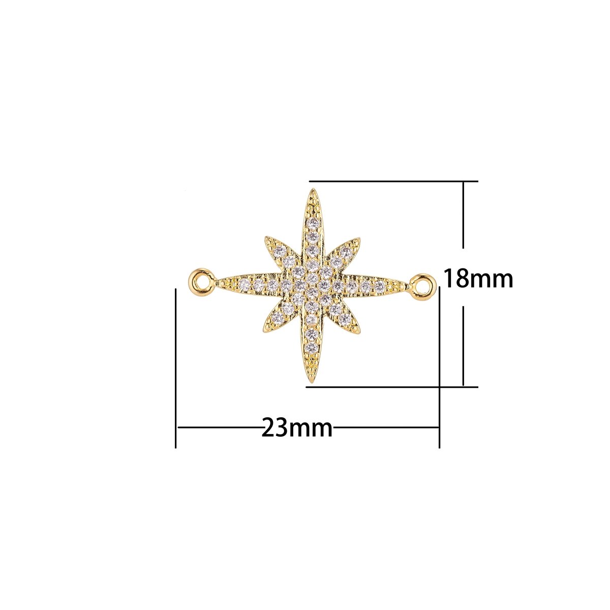 On Sale! CLEARANCE! Silver, Black, 18K Gold Filled Elegant Shooting Star Cubic Zirconia Bracelet Charm Bead Finding CONNECTOR For Jewelry Making | F-065 - DLUXCA