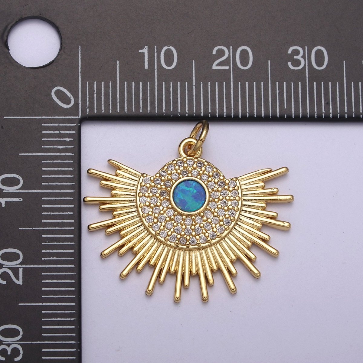 Opal Gold Sun charm, Sunbeam charm Sunshine, Sunburst, Sun Pendant, Bohemian Jewelry Inspired N-252 N-253 - DLUXCA