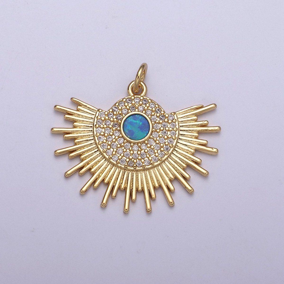 Opal Gold Sun charm, Sunbeam charm Sunshine, Sunburst, Sun Pendant, Bohemian Jewelry Inspired N-252 N-253 - DLUXCA